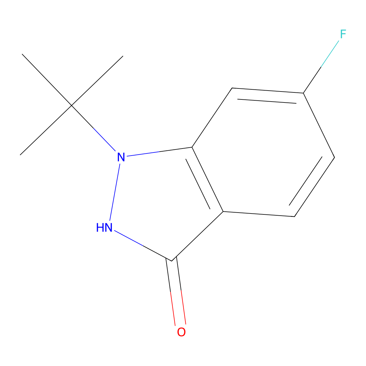 1-tert-butyl-6-fluoro-1,2-dihydro-3H-indazol-3-one molecular structure, CAS 1326942-96-4