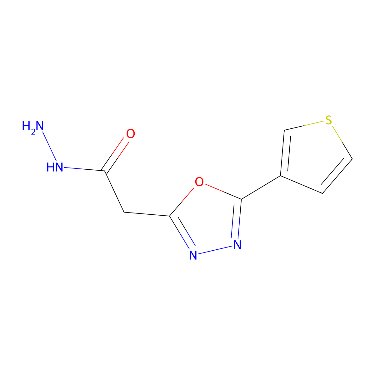 2-[5-(Thiophen-3-yl)-1,3,4-oxadiazol-2-yl]acetohydrazide molecular structure, CAS 1326942-98-6