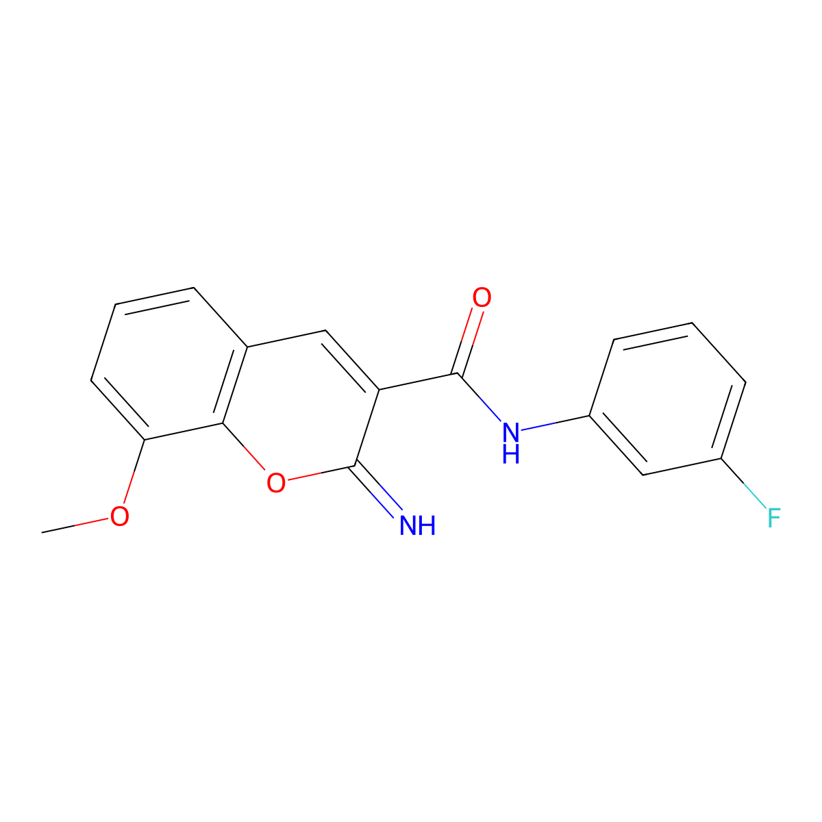 N-(3-fluorophenyl)-2-imino-8-methoxy-2H-chromene-3-carboxamide molecular structure, CAS 1326943-00-3