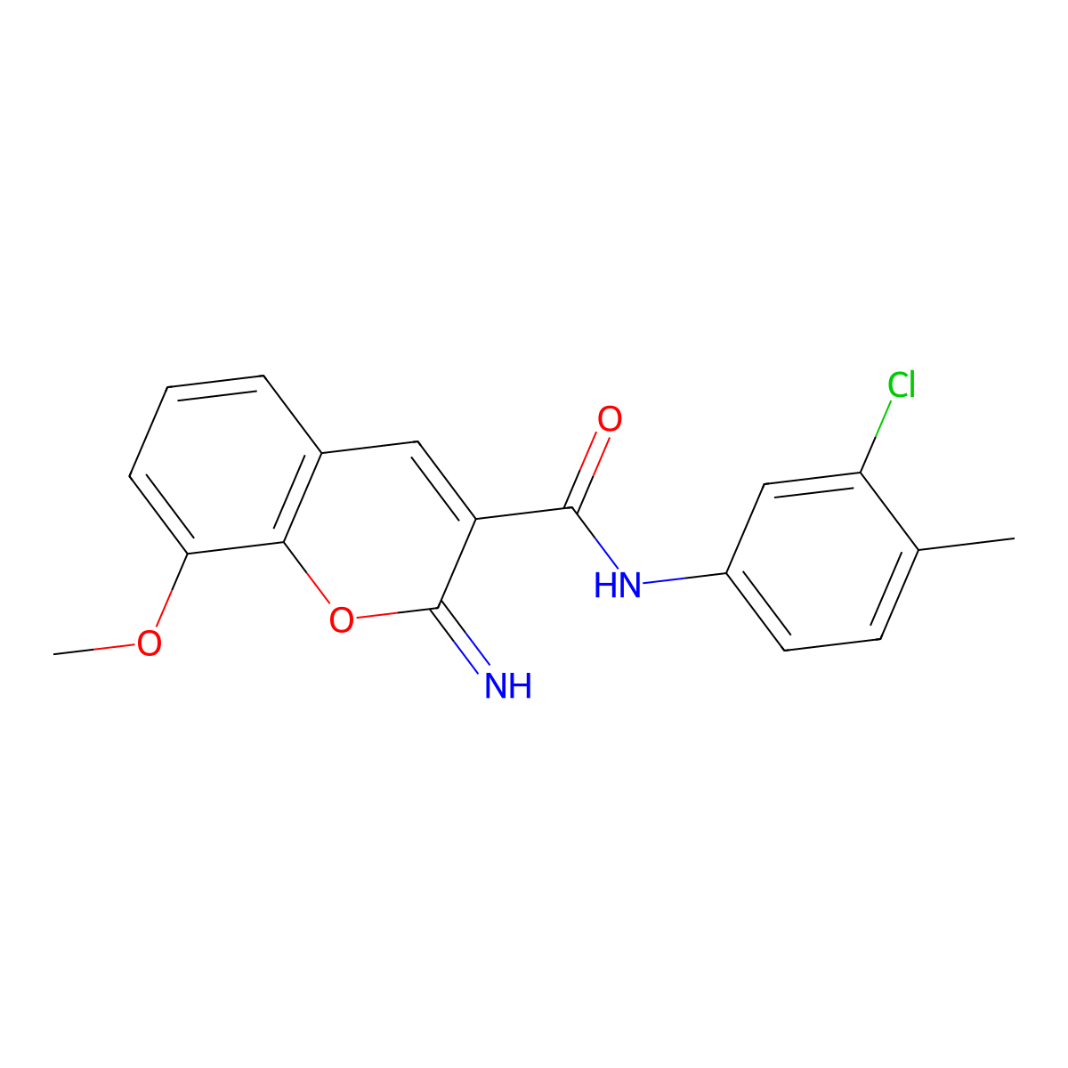 N-(3-chloro-4-methylphenyl)-2-imino-8-methoxy-2H-chromene-3-carboxamide molecular structure, CAS 1326943-01-4