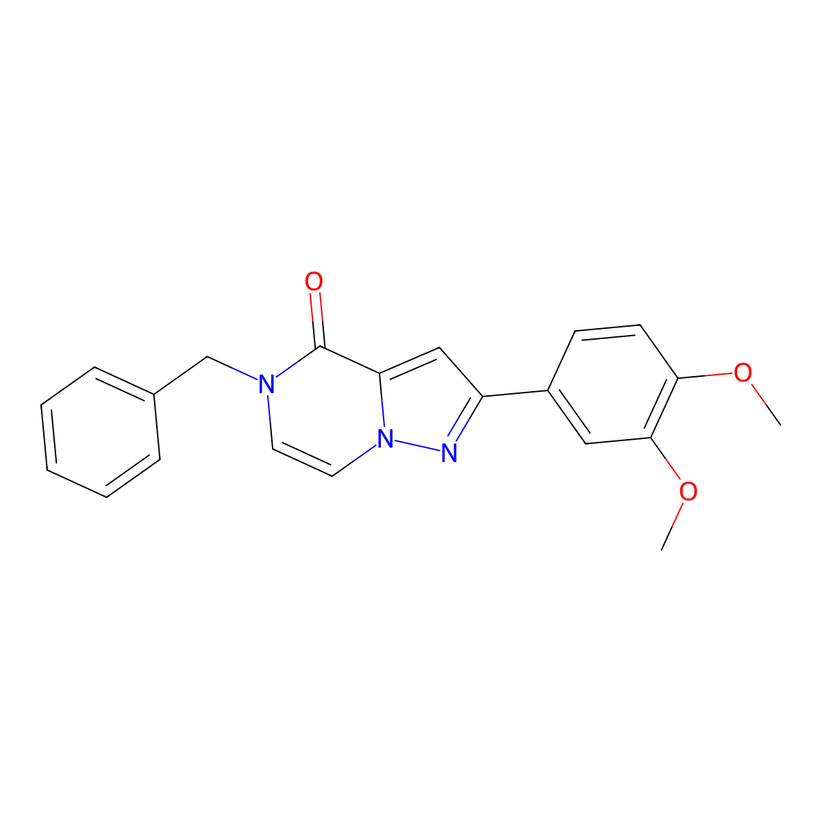 5-benzyl-2-(3,4-dimethoxyphenyl)pyrazolo[1,5-a]pyrazin-4(5H)-one molecular structure, CAS 1326943-56-9