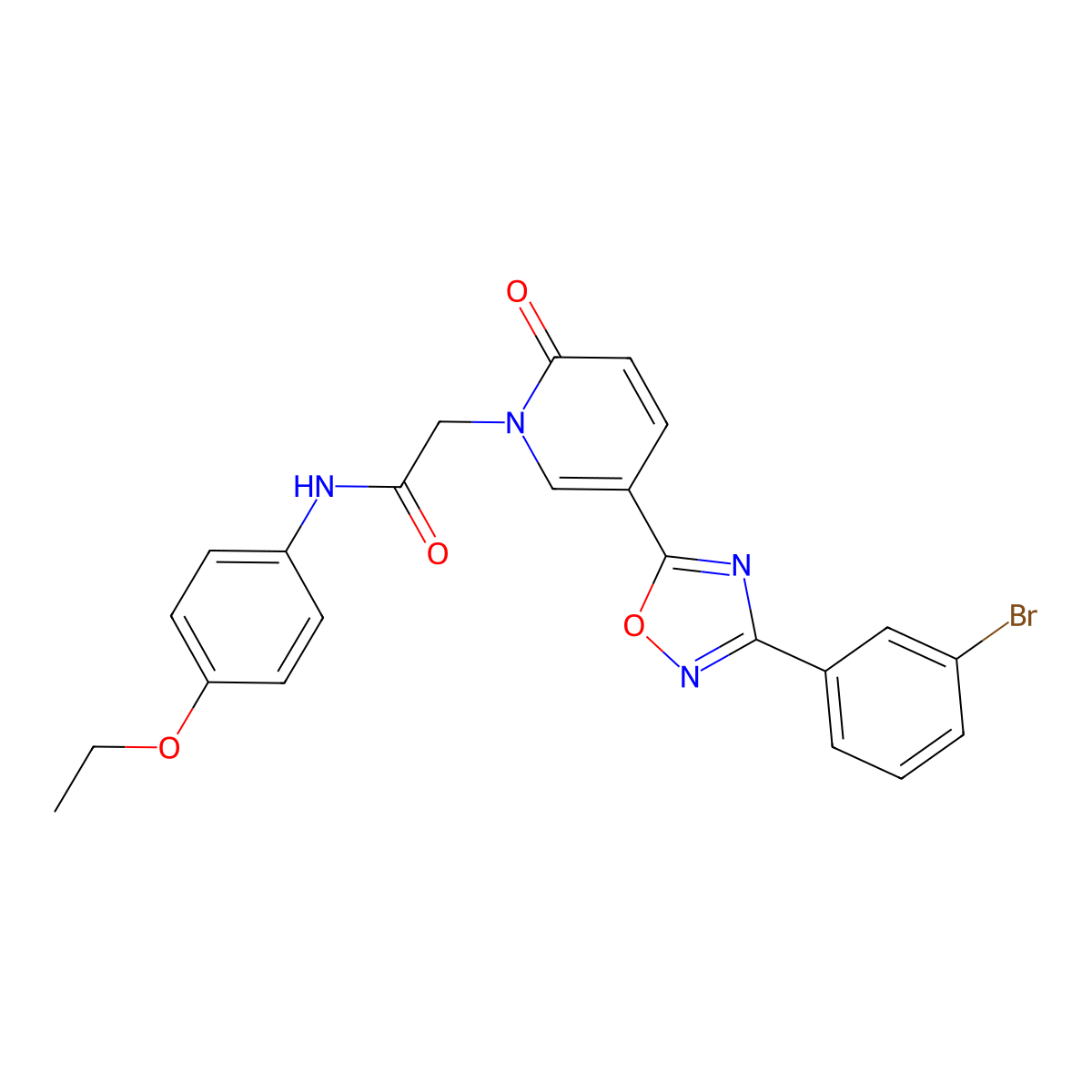 2-(5-(3-(3-bromophenyl)-1,2,4-oxadiazol-5-yl)-2-oxopyridin-1(2H)-yl)-N-(4-ethoxyphenyl)acetamide molecular structure, CAS 1326944-28-8