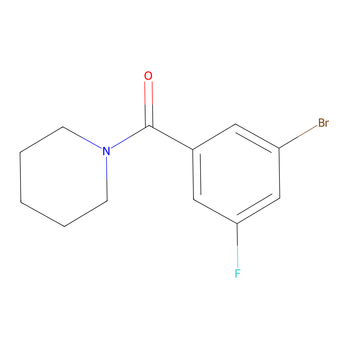 1-(3-Bromo-5-fluorobenzoyl)piperidine molecular structure, CAS 1326982-04-0