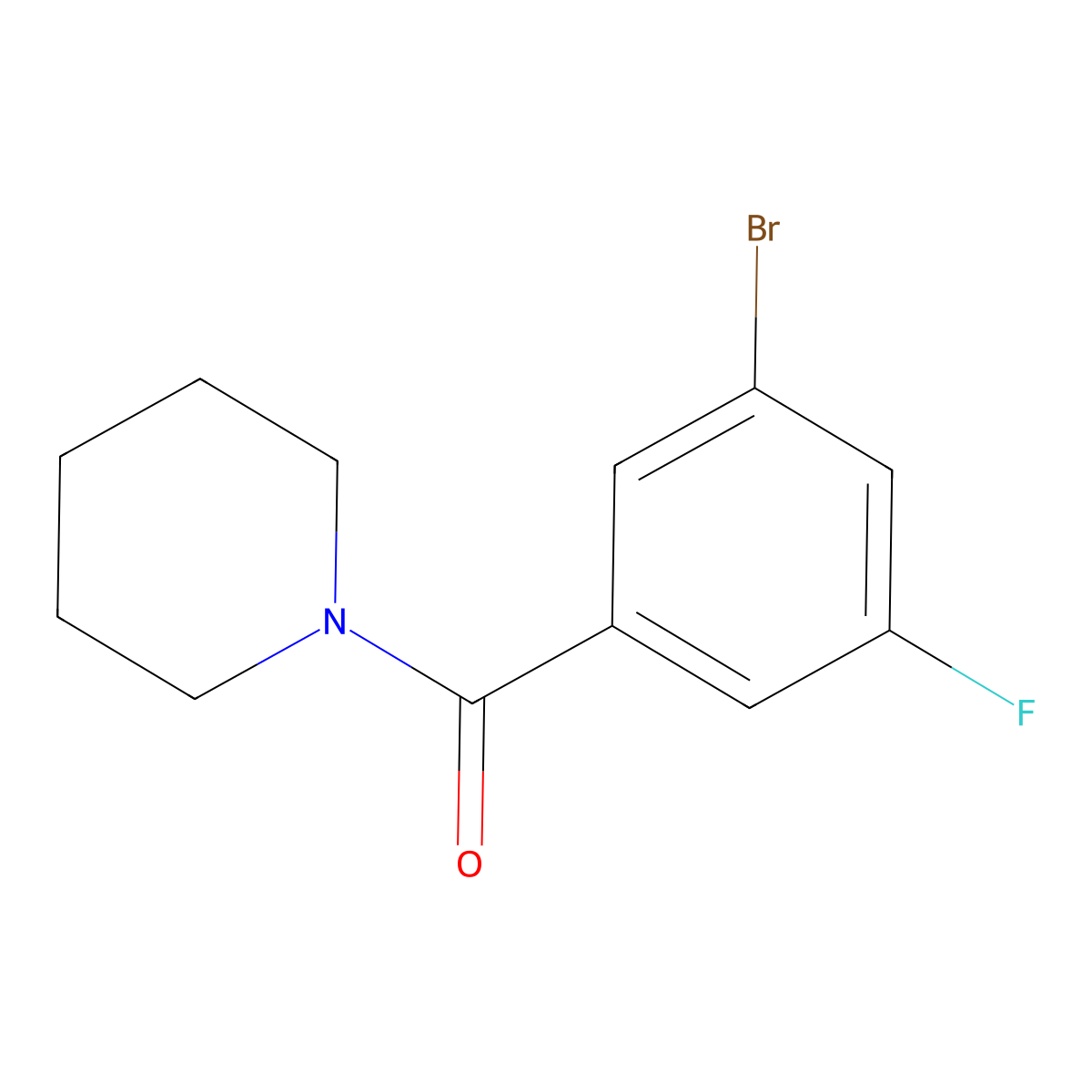 1-(3-Bromo-5-fluorobenzoyl)piperidine molecular structure, CAS 1326982-04-0