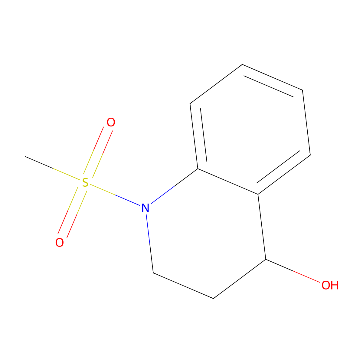 1-Methanesulfonyl-1,2,3,4-tetrahydroquinolin-4-ol molecular structure, CAS 1326982-50-6