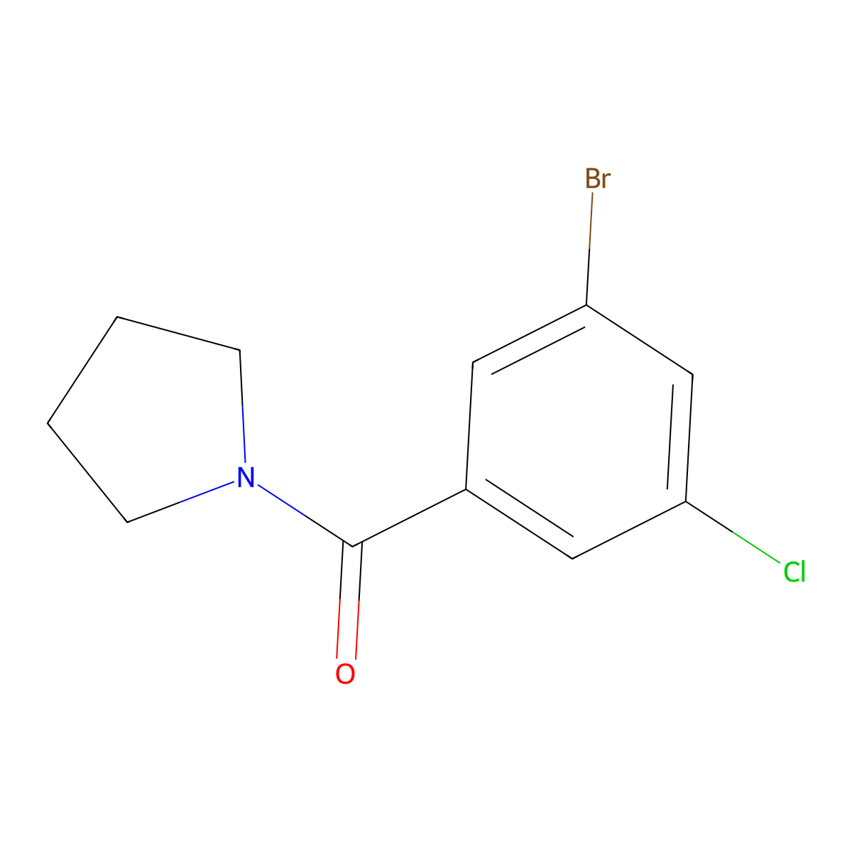 (3-Bromo-5-chlorophenyl)(pyrrolidin-1-yl)methanone molecular structure, CAS 1326987-45-4