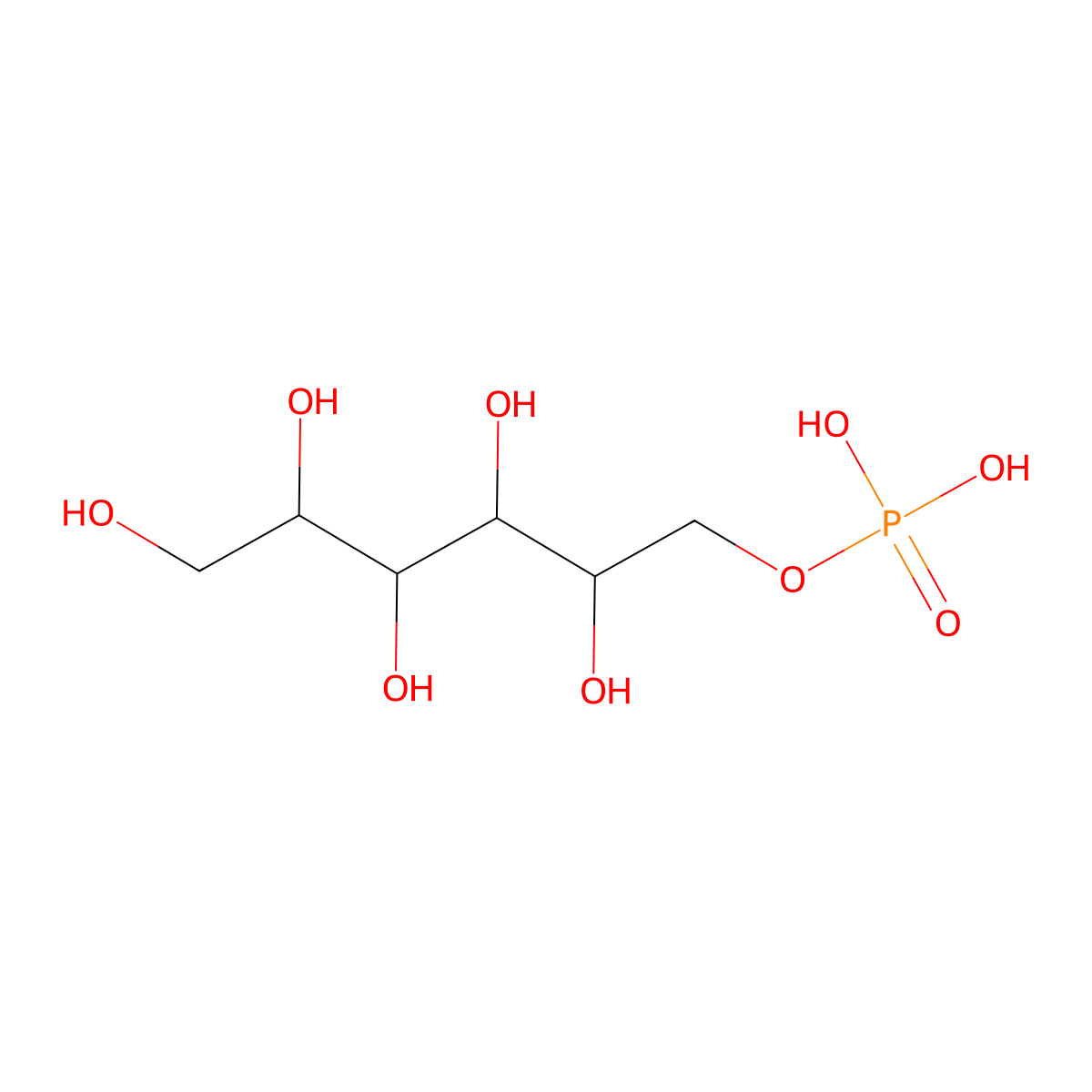 1-O-Phosphonohexitol molecular structure, CAS 13270-18-3