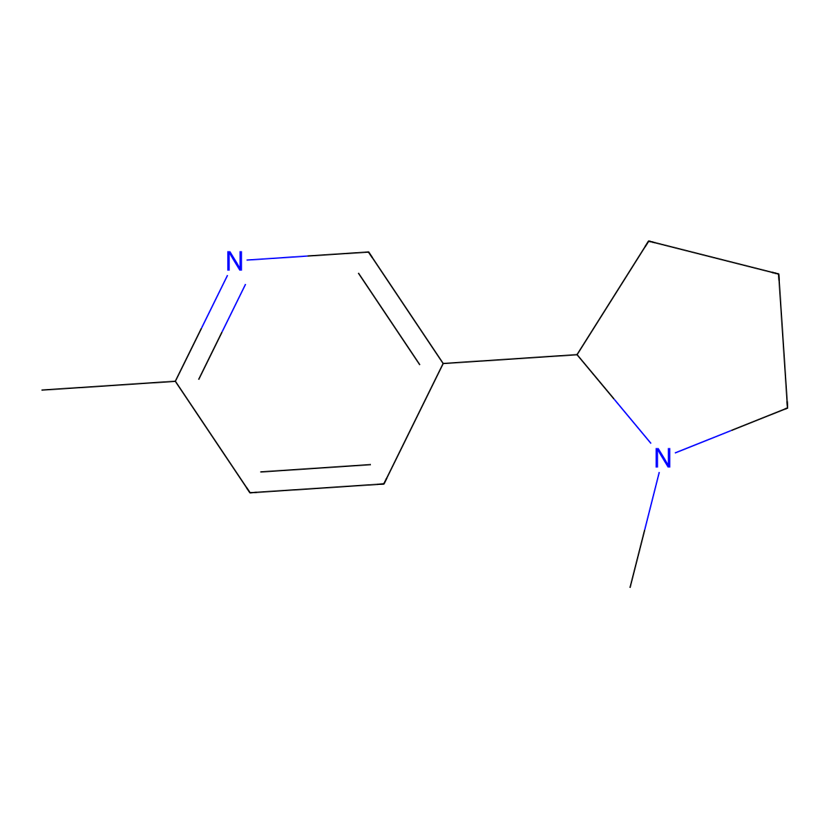 Nicotine, 6-methyl- molecular structure, CAS 13270-56-9
