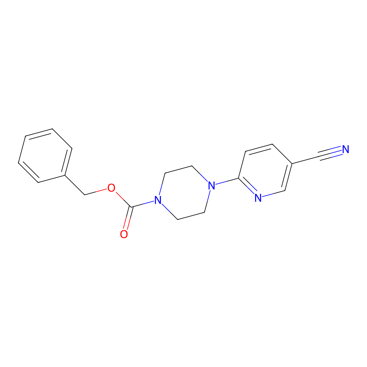 Benzyl 4-(5-cyanopyridin-2-yl)piperazine-1-carboxylate molecular structure, CAS 1327017-71-9