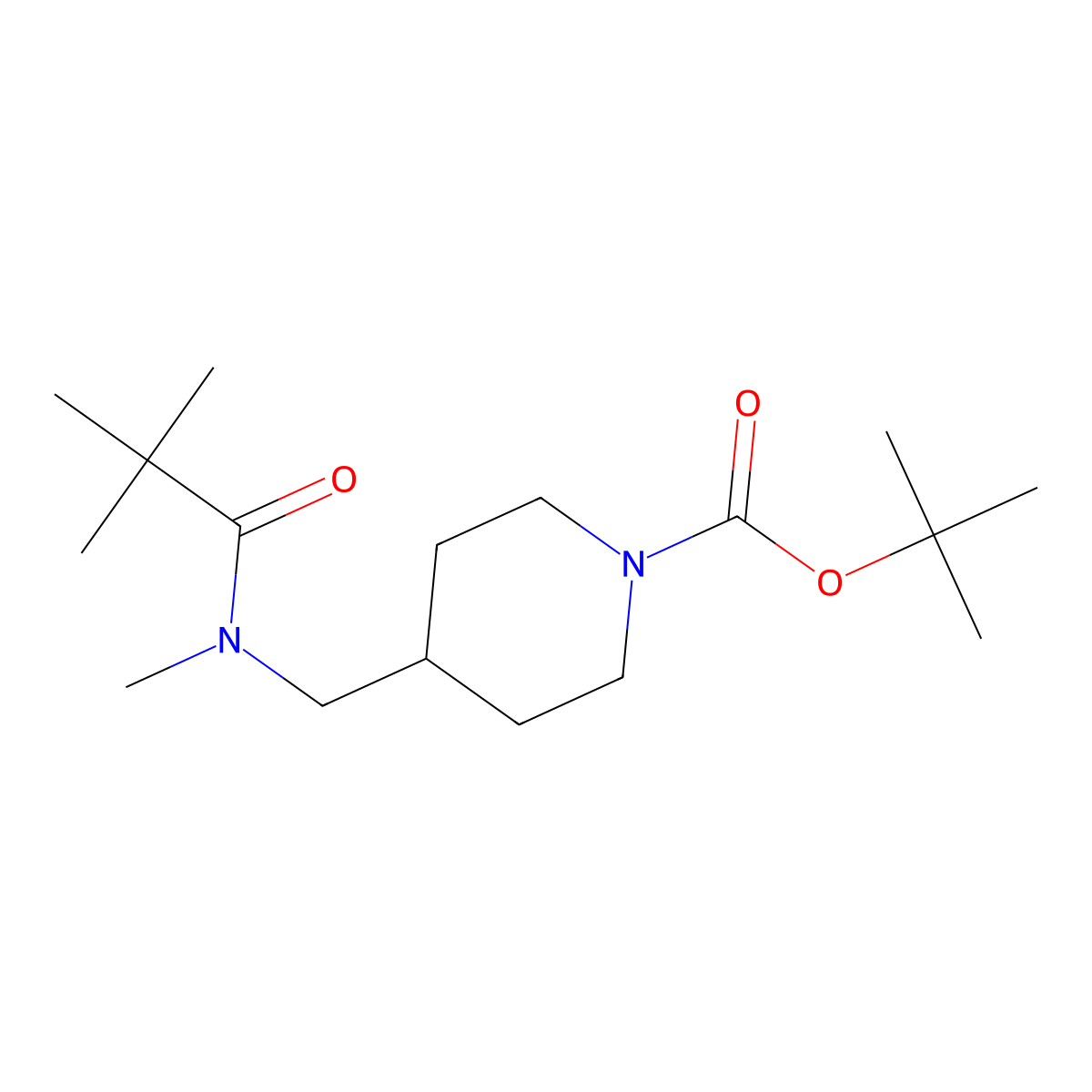 tert-butyl 4-[(N,2,2-trimethylpropanamido)methyl]piperidine-1-carboxylate molecular structure, CAS 1327049-56-8