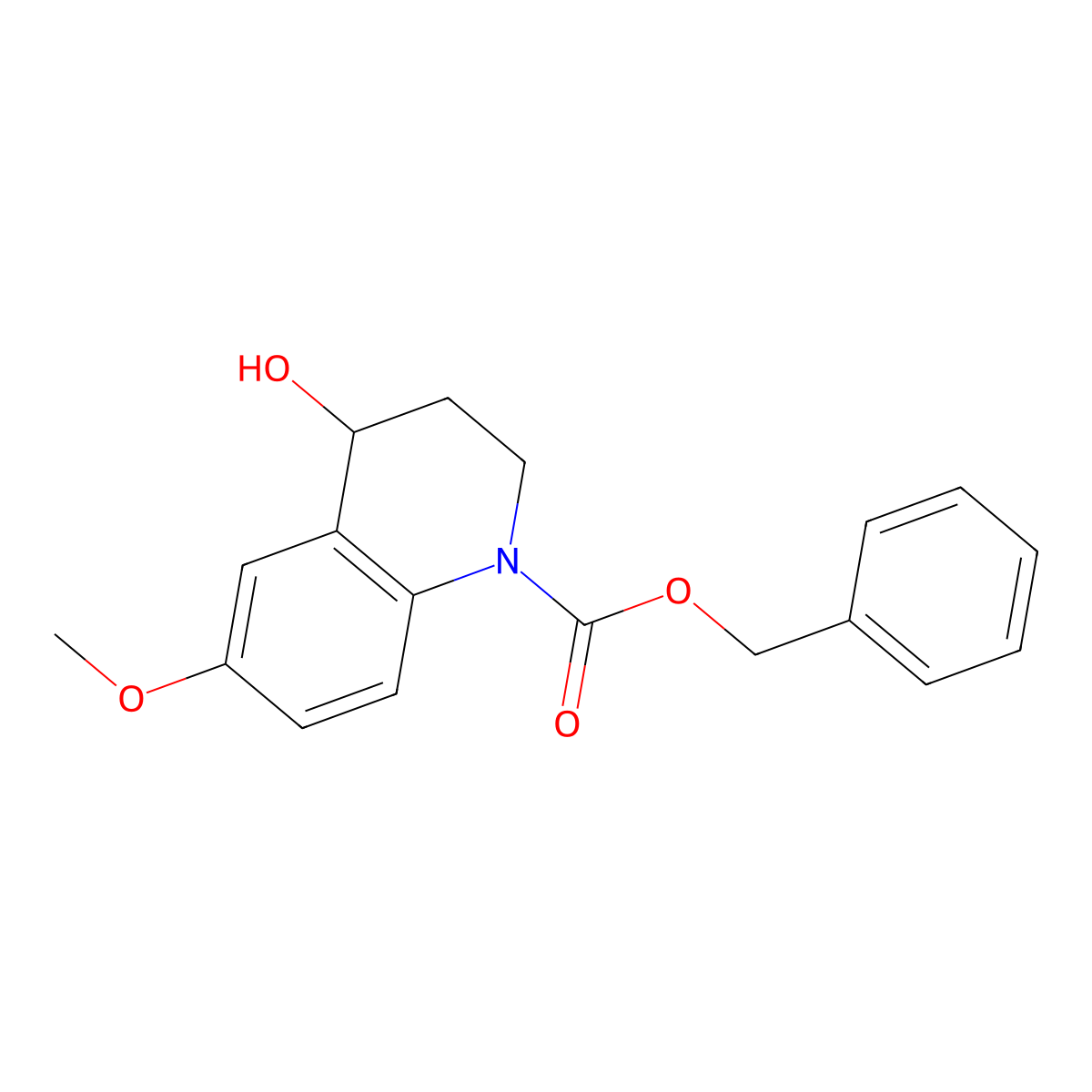 Benzyl 4-hydroxy-6-methoxy-1,2,3,4-tetrahydroquinoline-1-carboxylate molecular structure, CAS 1327065-01-9