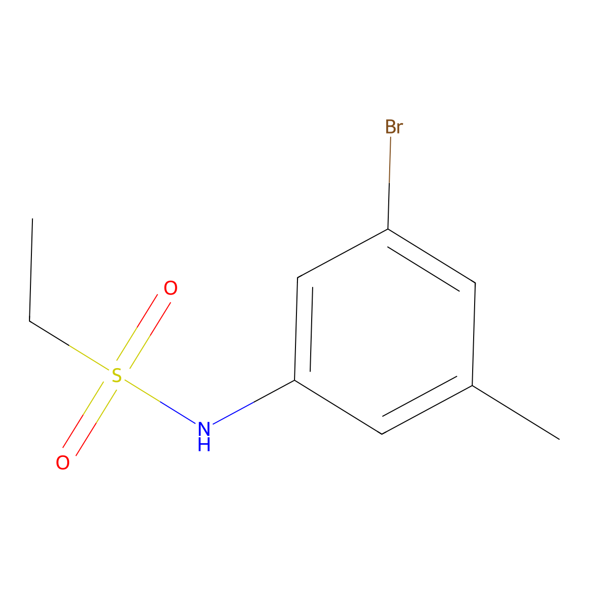N-(3-bromo-5-methylphenyl)ethane-1-sulfonamide molecular structure, CAS 1327093-29-7