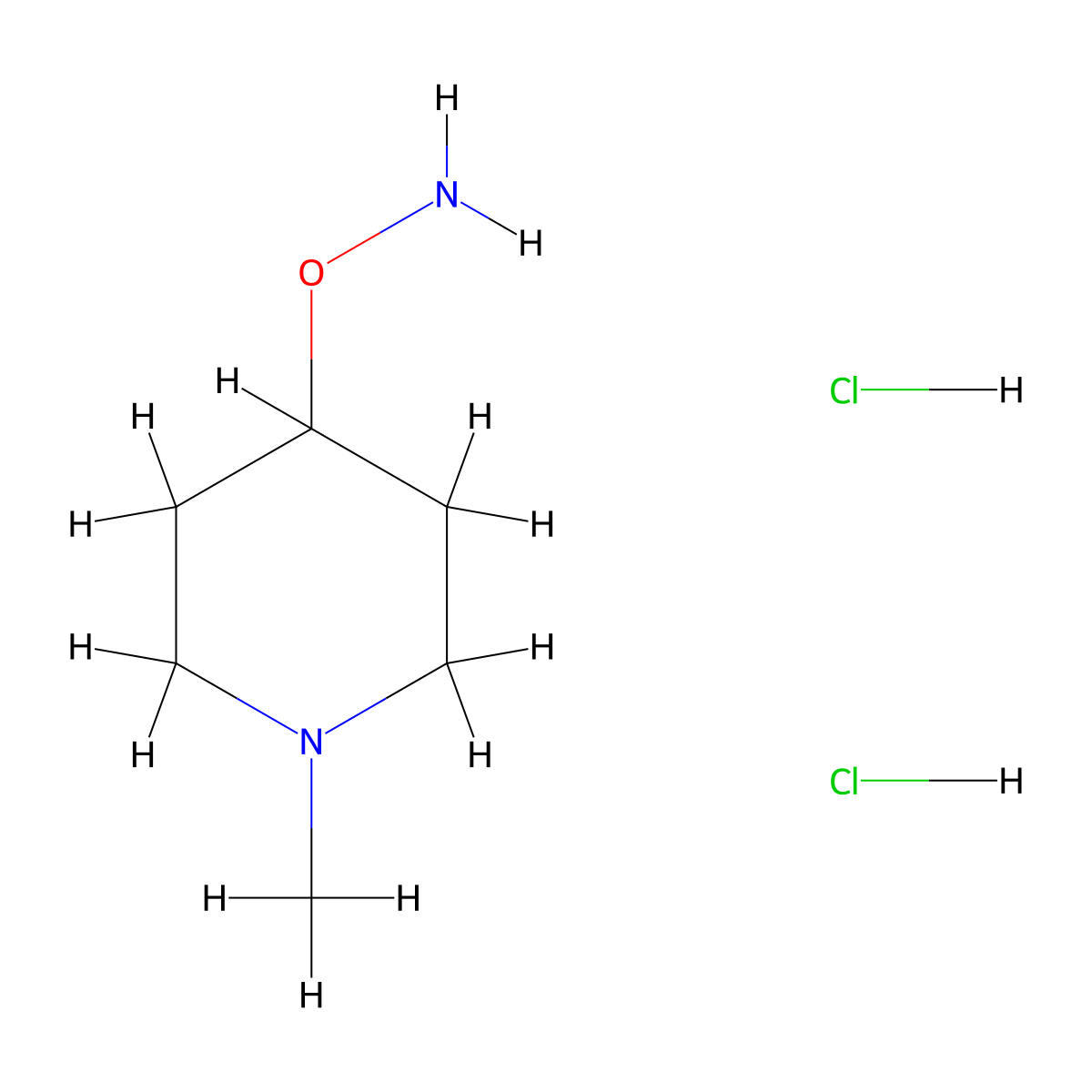 O-(1-methylpiperidin-4-yl)hydroxylamine dihydrochloride molecular structure, CAS 132710-75-9