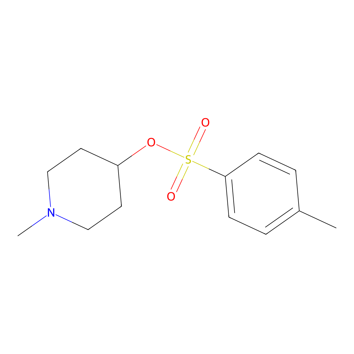 Toluene-4-sulfonic acid 1-methyl-piperidin-4-yl ester molecular structure, CAS 132710-79-3