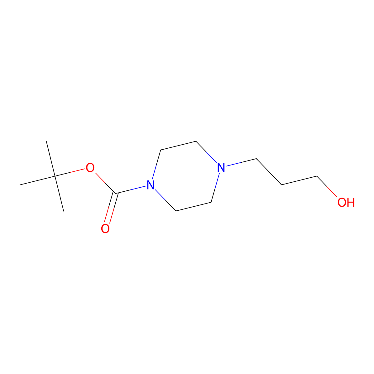 1-Boc-4-(3-hydroxypropyl)piperazine molecular structure, CAS 132710-90-8