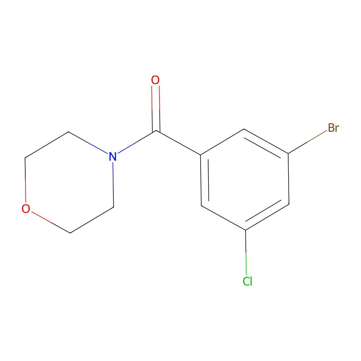 (3-Bromo-5-chlorophenyl)(morpholino)methanone molecular structure, CAS 1327122-76-8