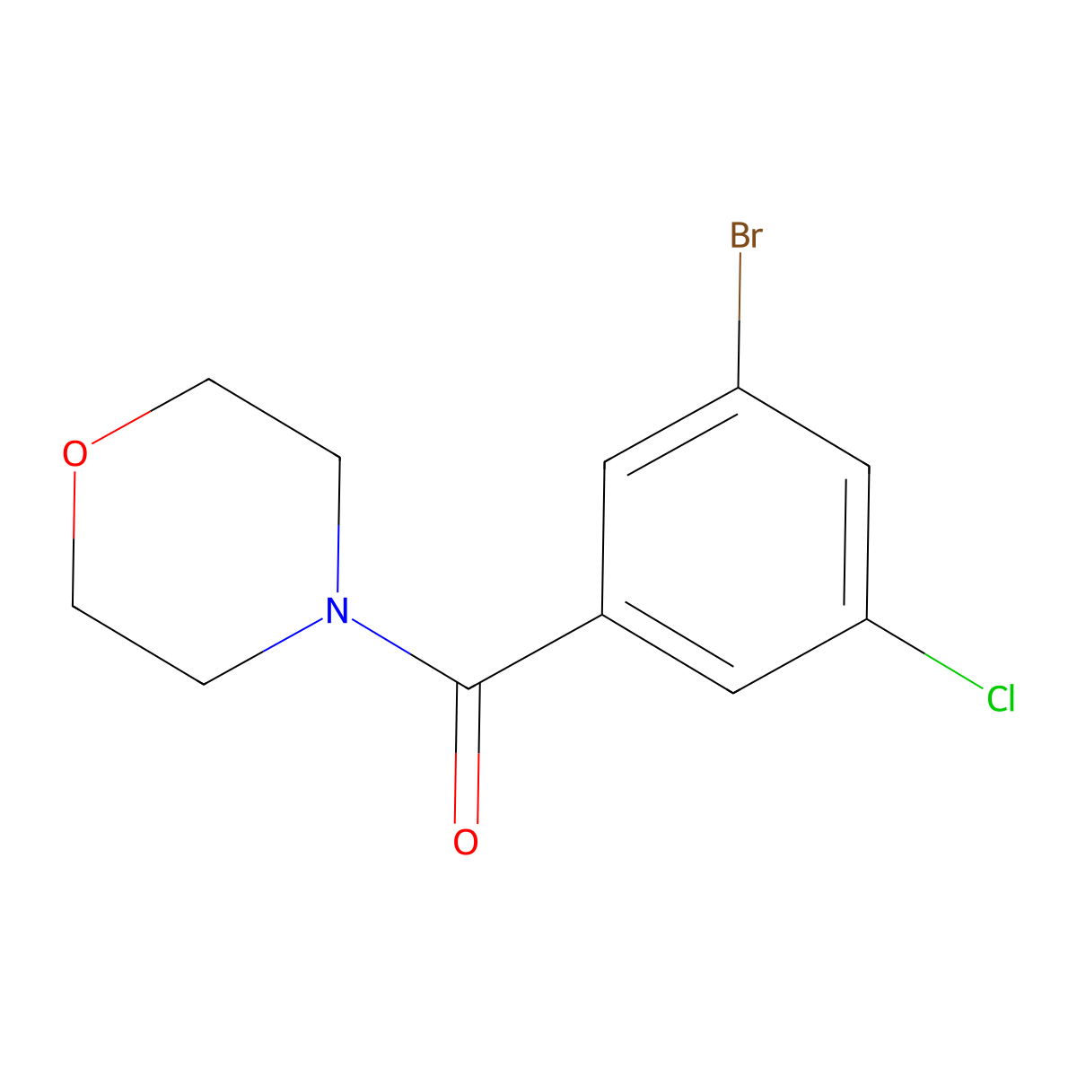 (3-Bromo-5-chlorophenyl)(morpholino)methanone molecular structure, CAS 1327122-76-8