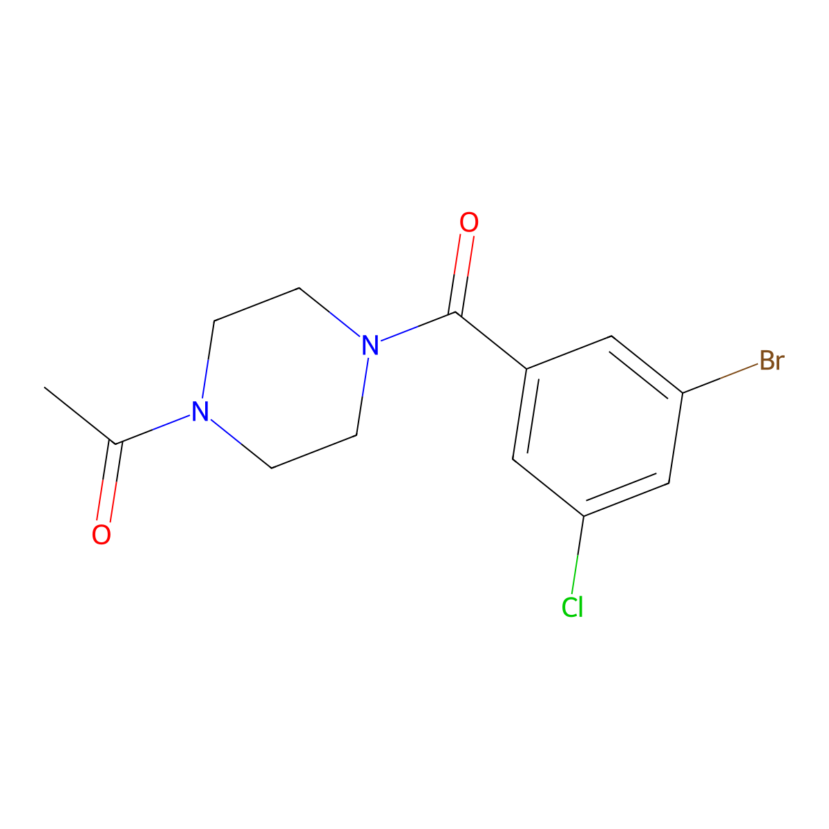 1-[4-(3-Bromo-5-chlorobenzoyl)piperazin-1-yl]ethanone molecular structure, CAS 1327125-51-8