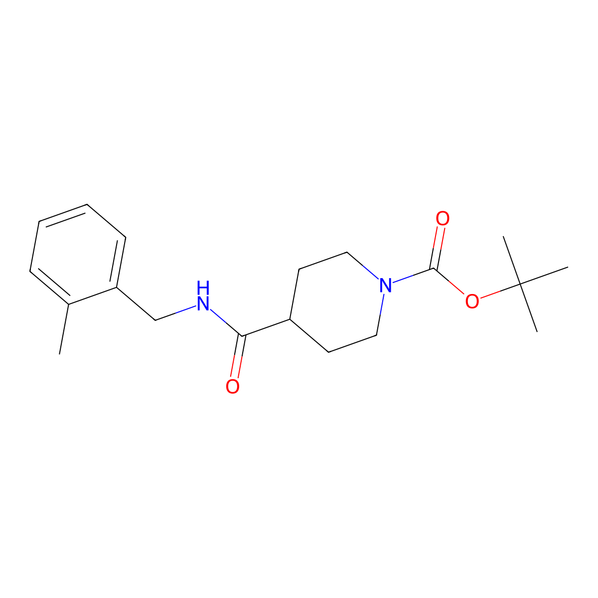 tert-Butyl 4-((2-methylbenzyl)carbamoyl)piperidine-1-carboxylate molecular structure, CAS 1327125-54-1