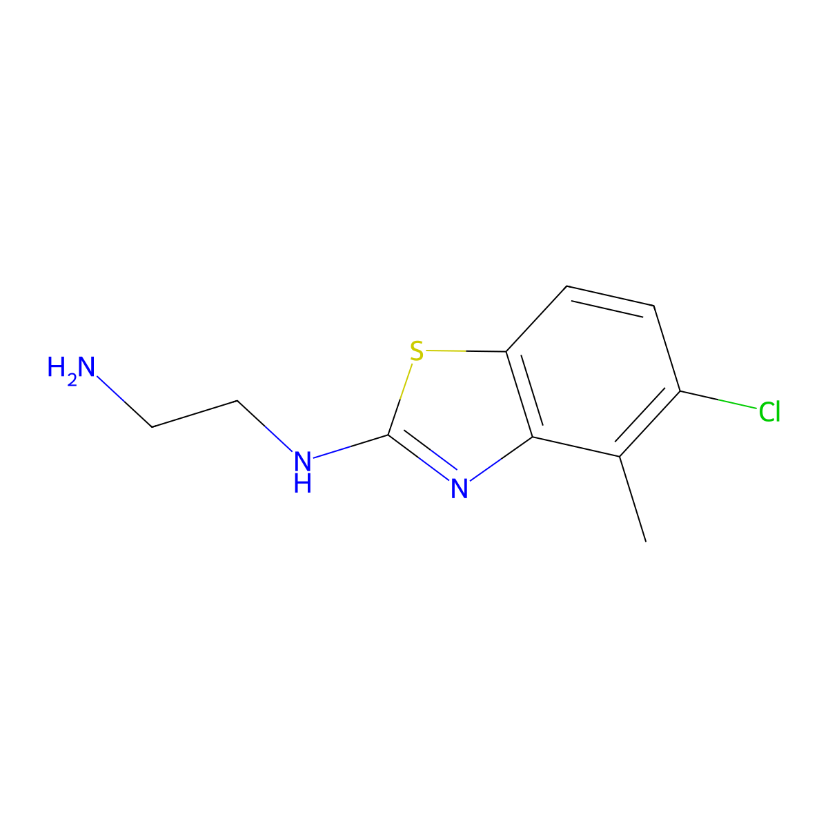 N1-(5-chloro-4-methyl-1,3-benzothiazol-2-yl)ethane-1,2-diamine molecular structure, CAS 1327147-06-7