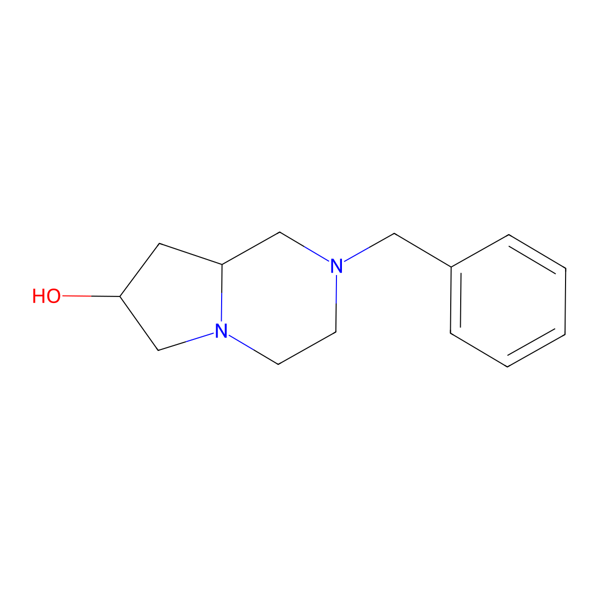 (7R,8aS)-2-benzyloctahydropyrrolo[1,2-a]pyrazin-7-ol molecular structure, CAS 132715-08-3
