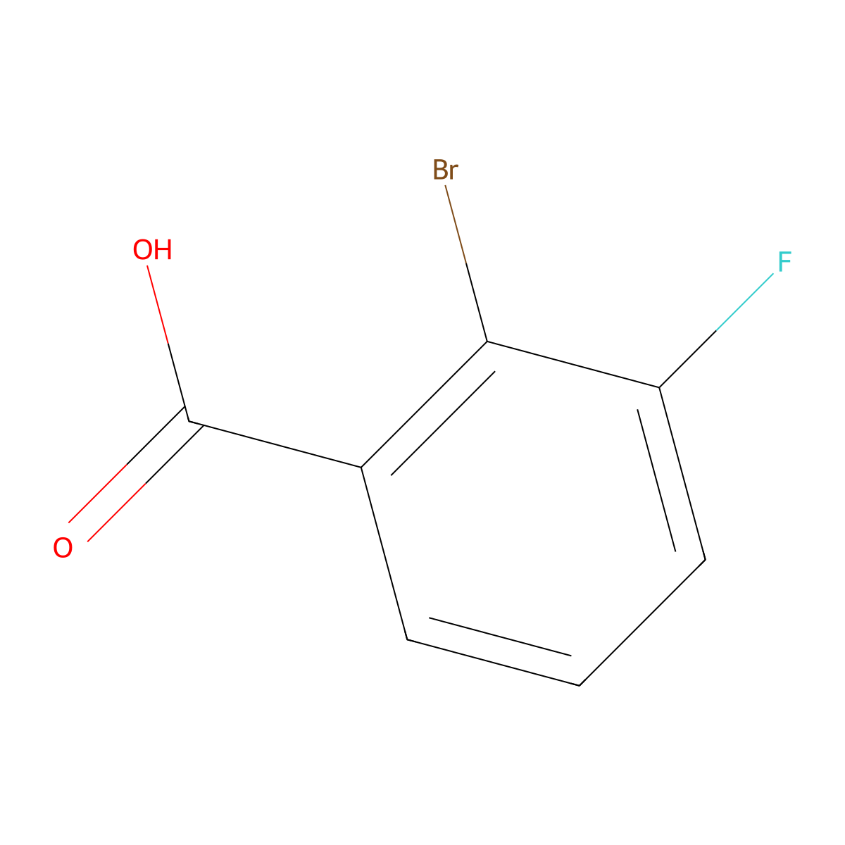 2-Bromo-3-fluorobenzoic acid molecular structure, CAS 132715-69-6