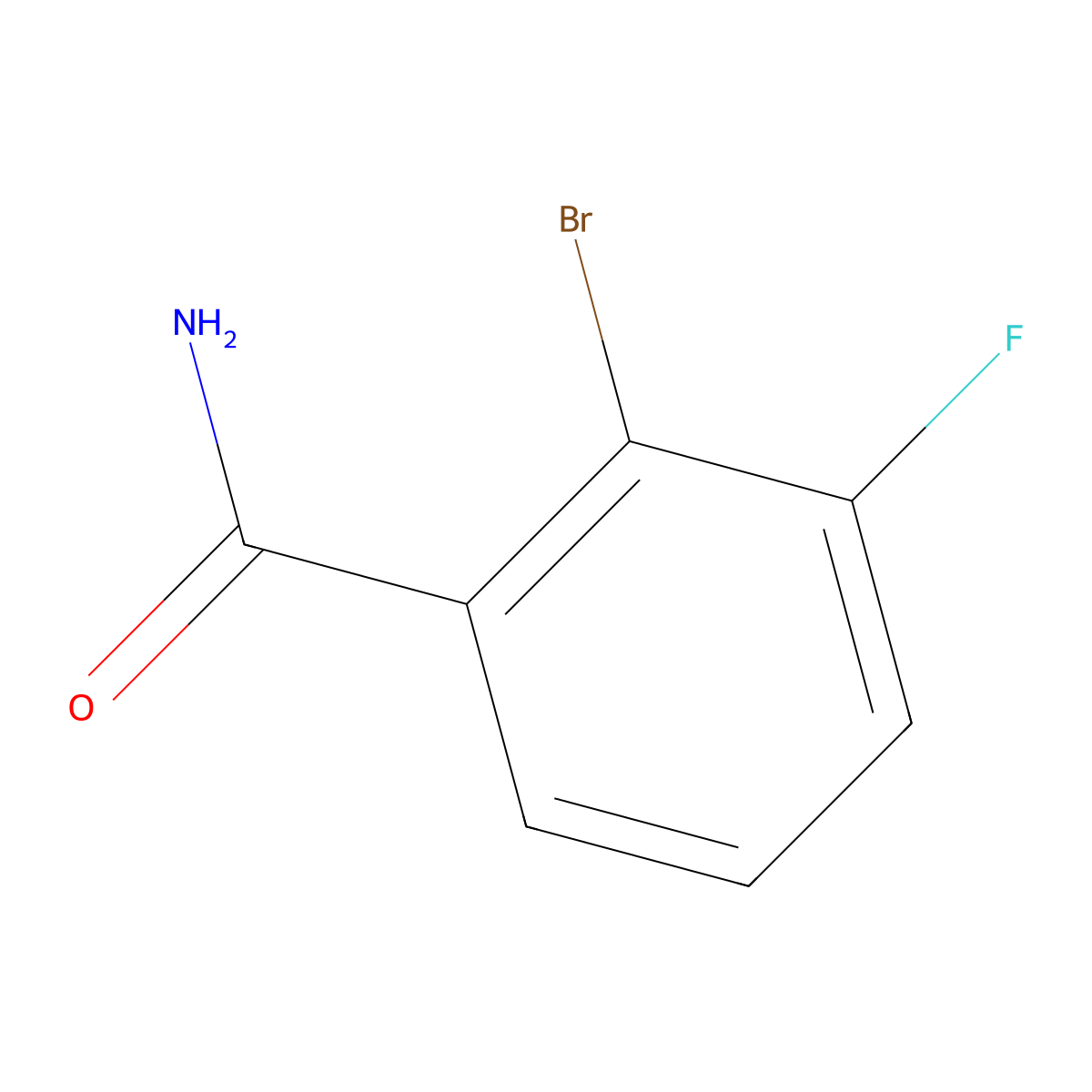 2-Bromo-3-fluorobenzamide molecular structure, CAS 132715-70-9