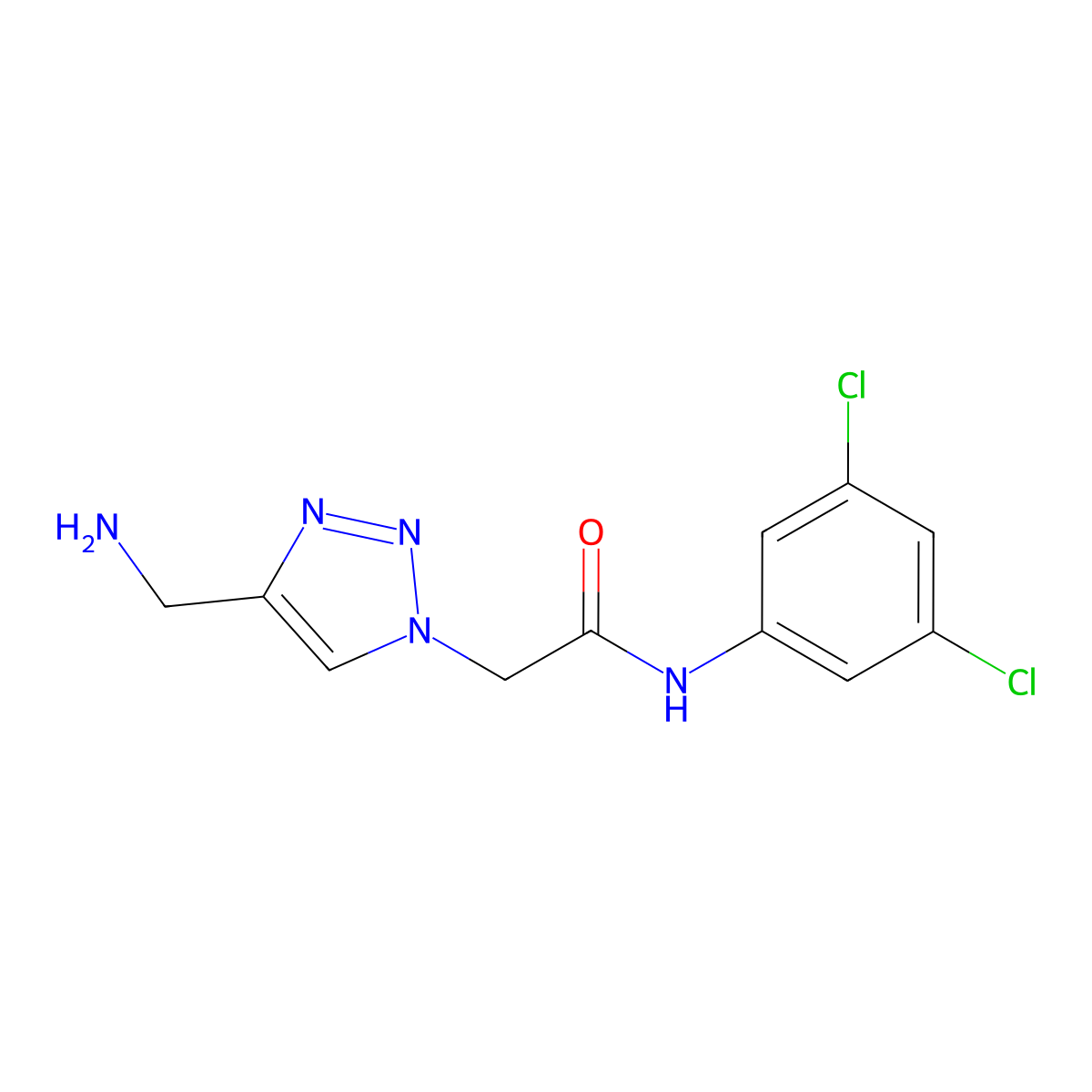 2-[4-(aminomethyl)-1H-1,2,3-triazol-1-yl]-N-(3,5-dichlorophenyl)acetamide molecular structure, CAS 1327151-40-5