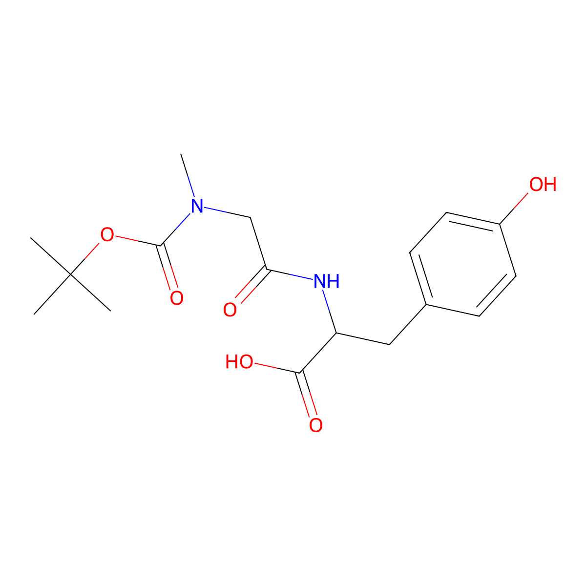 (2S)-2-(2-{[(tert-butoxy)carbonyl](methyl)amino}acetamido)-3-(4-hydroxyphenyl)propanoic acid molecular structure, CAS 1327161-04-5