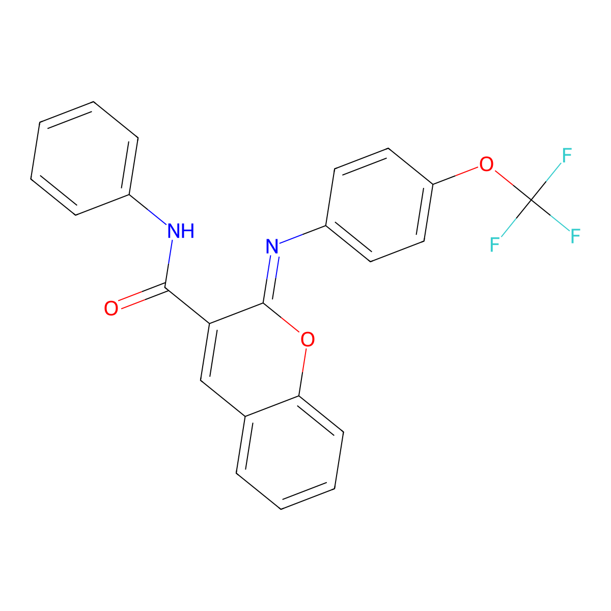 (2Z)-N-phenyl-2-{[4-(trifluoromethoxy)phenyl]imino}-2H-chromene-3-carboxamide molecular structure, CAS 1327167-98-5