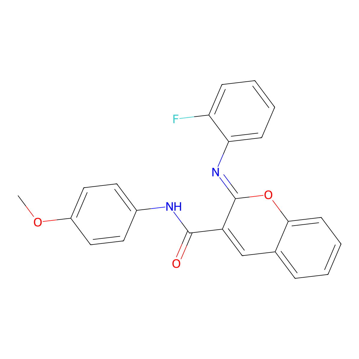 (2Z)-2-[(2-fluorophenyl)imino]-N-(4-methoxyphenyl)-2H-chromene-3-carboxamide molecular structure, CAS 1327168-07-9