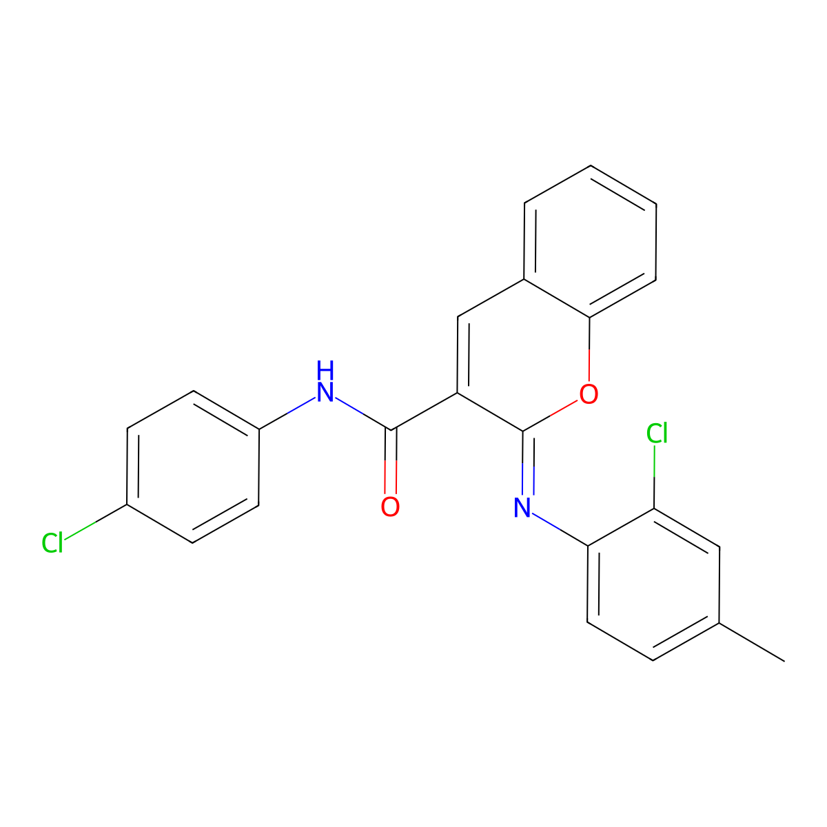 (2Z)-2-[(2-chloro-4-methylphenyl)imino]-N-(4-chlorophenyl)-2H-chromene-3-carboxamide molecular structure, CAS 1327169-62-9