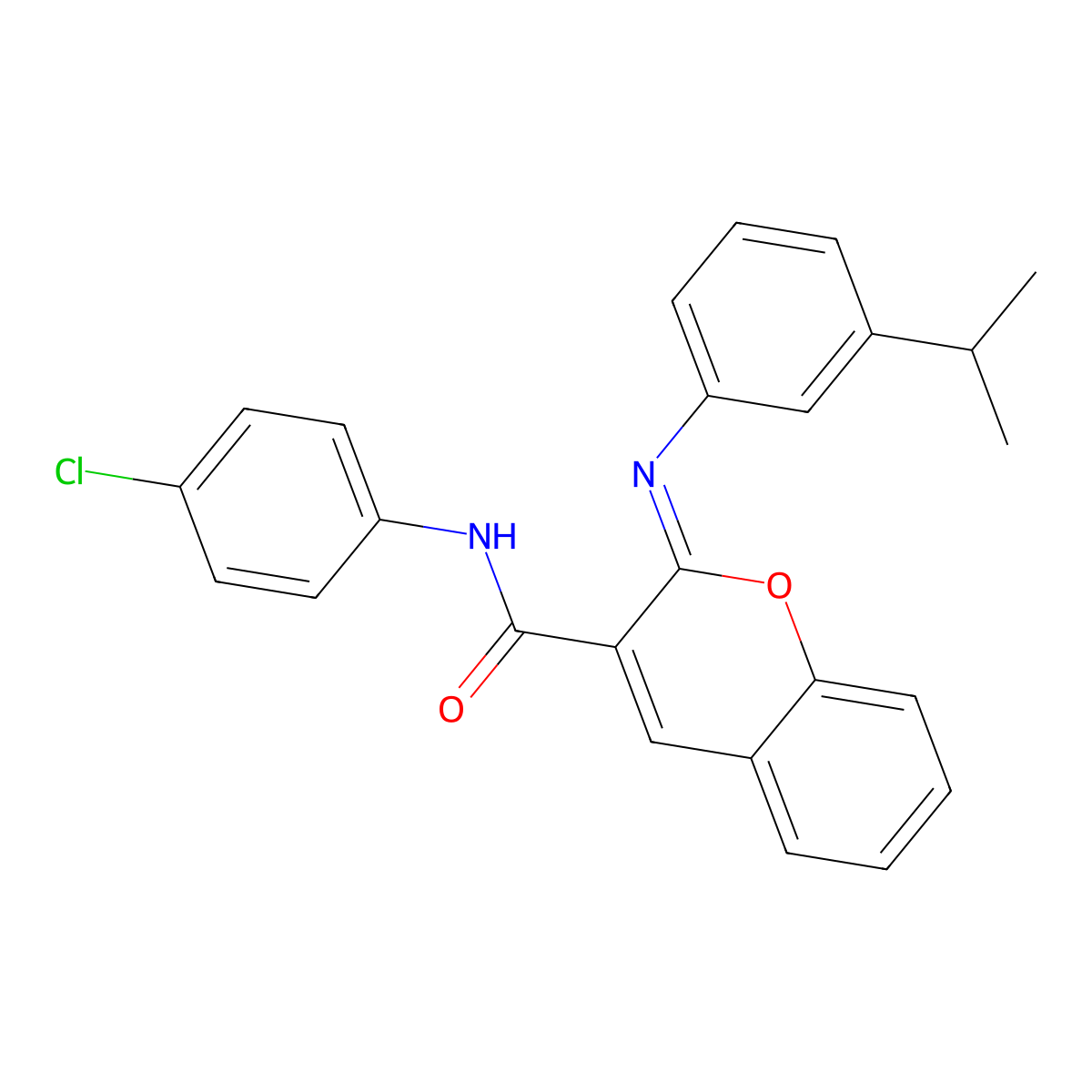 (2Z)-N-(4-chlorophenyl)-2-{[3-(propan-2-yl)phenyl]imino}-2H-chromene-3-carboxamide molecular structure, CAS 1327169-97-0