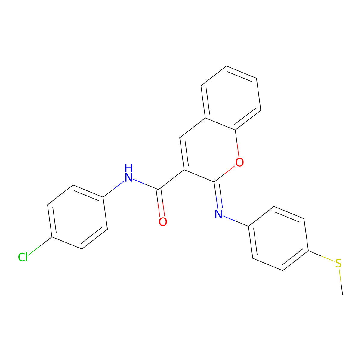 (2Z)-N-(4-chlorophenyl)-2-{[4-(methylsulfanyl)phenyl]imino}-2H-chromene-3-carboxamide molecular structure, CAS 1327170-60-4