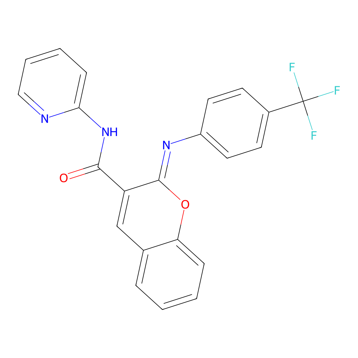 (2Z)-N-(pyridin-2-yl)-2-{[4-(trifluoromethyl)phenyl]imino}-2H-chromene-3-carboxamide molecular structure, CAS 1327170-91-1