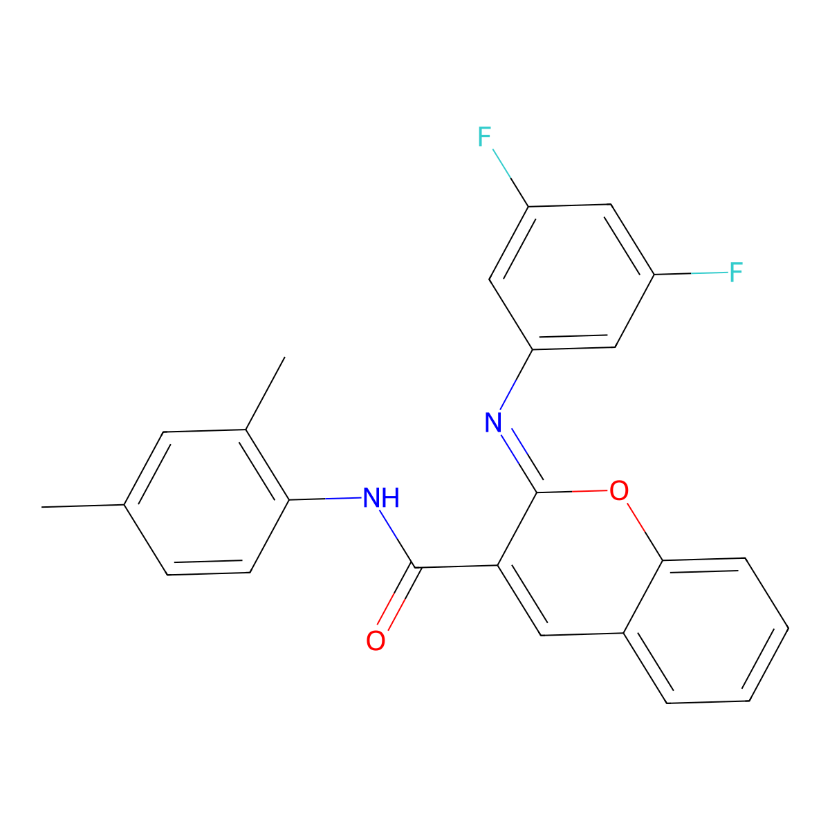 (2Z)-2-[(3,5-difluorophenyl)imino]-N-(2,4-dimethylphenyl)-2H-chromene-3-carboxamide molecular structure, CAS 1327170-94-4