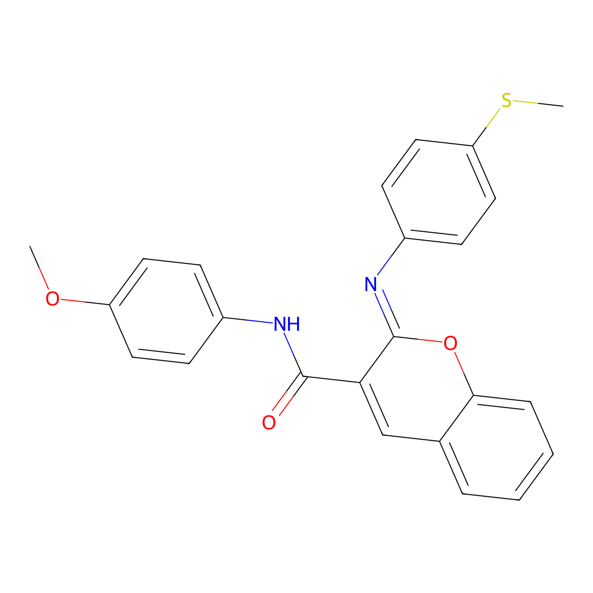 (2Z)-N-(4-methoxyphenyl)-2-{[4-(methylsulfanyl)phenyl]imino}-2H-chromene-3-carboxamide molecular structure, CAS 1327171-08-3