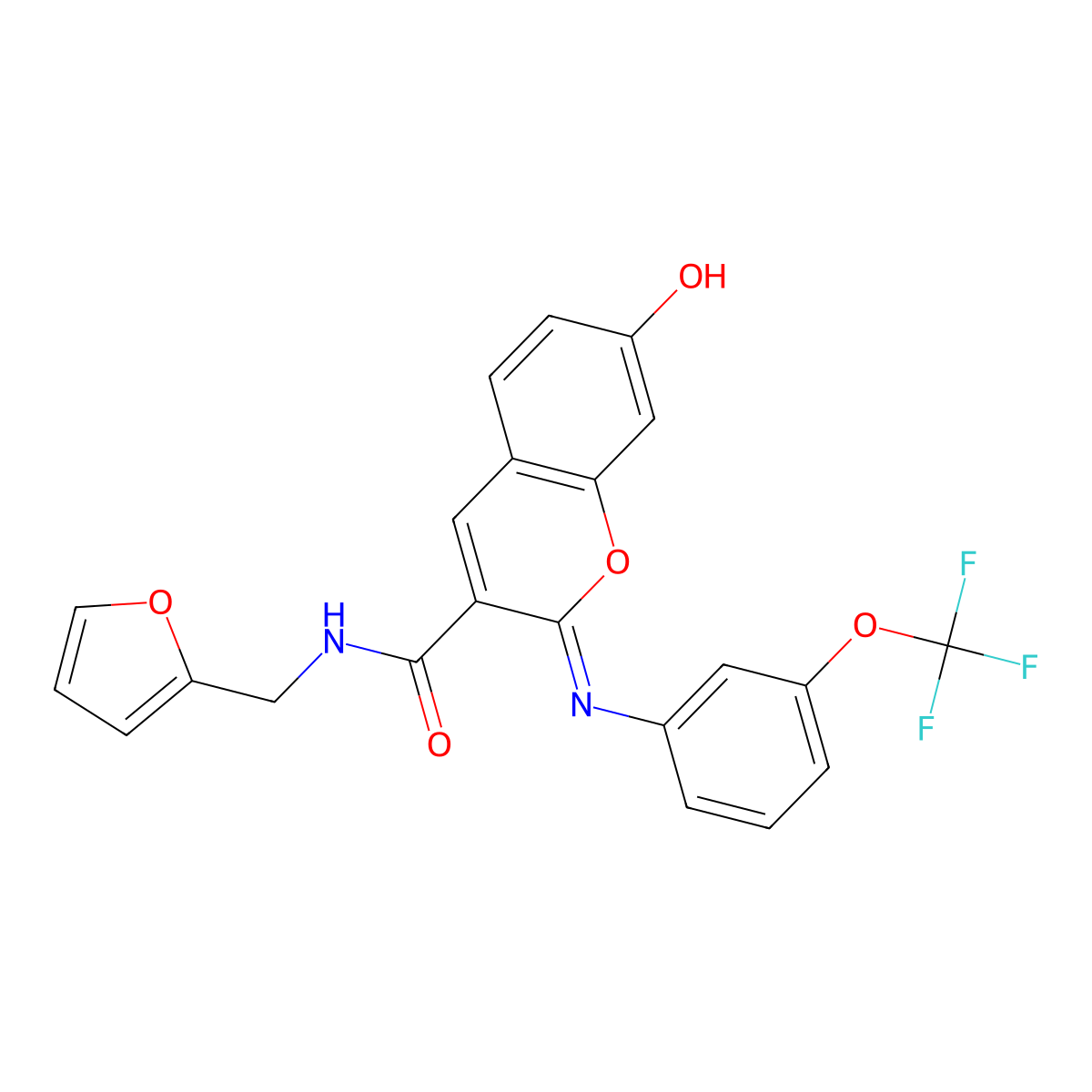 (2Z)-N-(furan-2-ylmethyl)-7-hydroxy-2-{[3-(trifluoromethoxy)phenyl]imino}-2H-chromene-3-carboxamide molecular structure, CAS 1327171-26-5