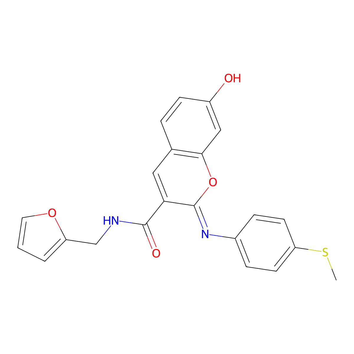 (2Z)-N-(furan-2-ylmethyl)-7-hydroxy-2-{[4-(methylsulfanyl)phenyl]imino}-2H-chromene-3-carboxamide molecular structure, CAS 1327171-28-7