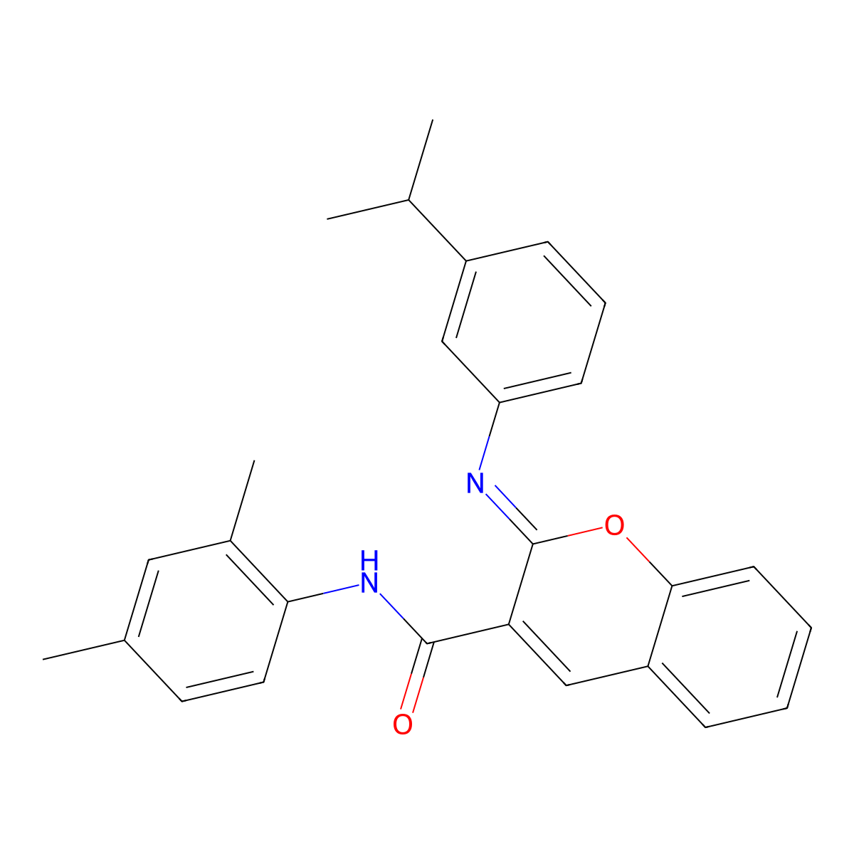 (2Z)-N-(2,4-dimethylphenyl)-2-{[3-(propan-2-yl)phenyl]imino}-2H-chromene-3-carboxamide molecular structure, CAS 1327171-53-8
