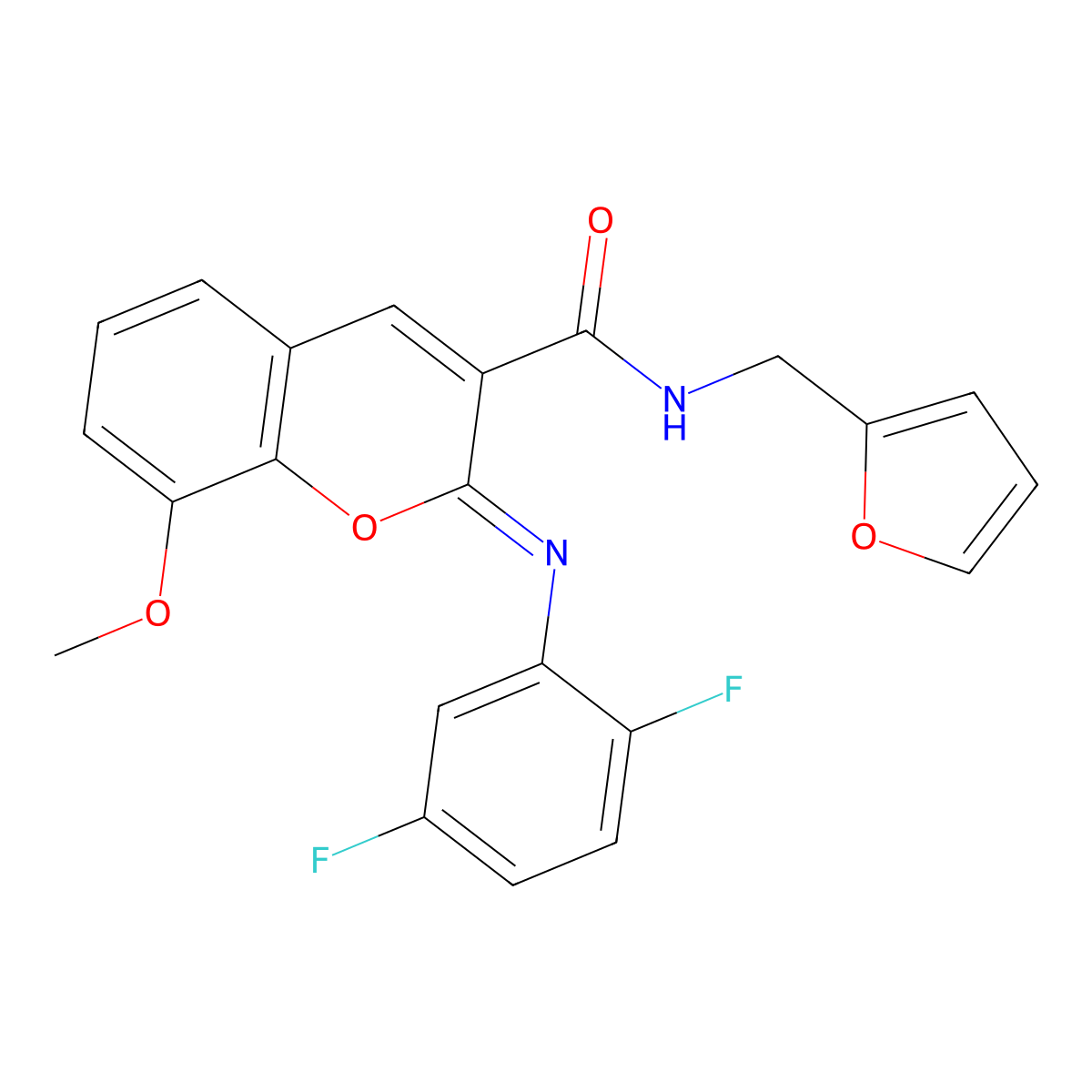 (2Z)-2-[(2,5-difluorophenyl)imino]-N-(furan-2-ylmethyl)-8-methoxy-2H-chromene-3-carboxamide molecular structure, CAS 1327171-70-9