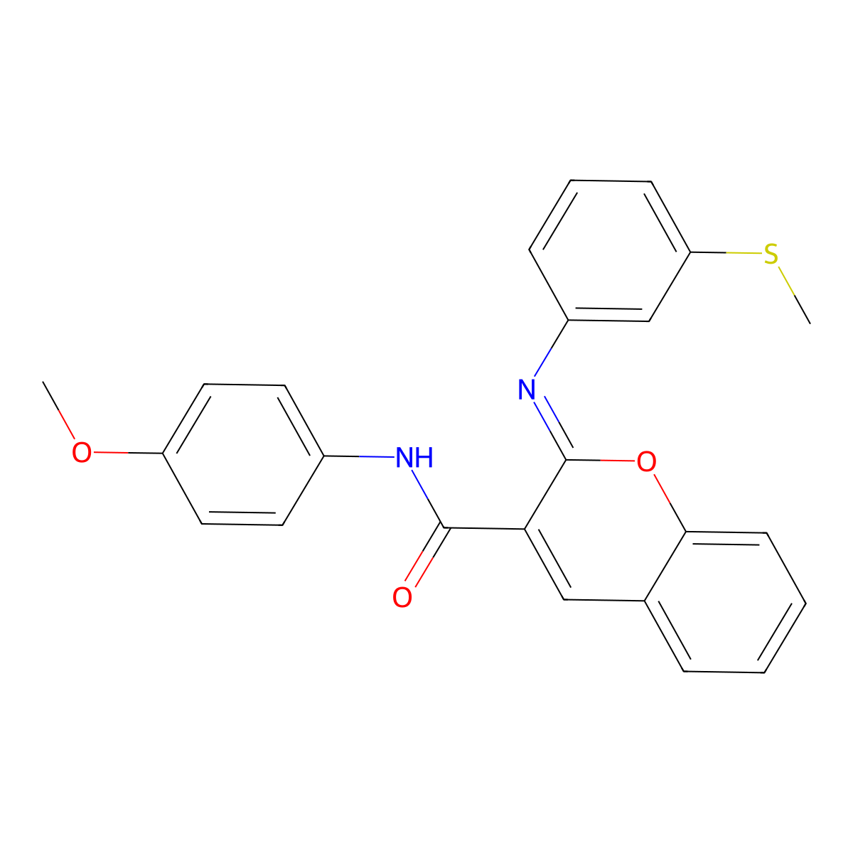 (2Z)-N-(4-methoxyphenyl)-2-{[3-(methylsulfanyl)phenyl]imino}-2H-chromene-3-carboxamide molecular structure, CAS 1327171-80-1