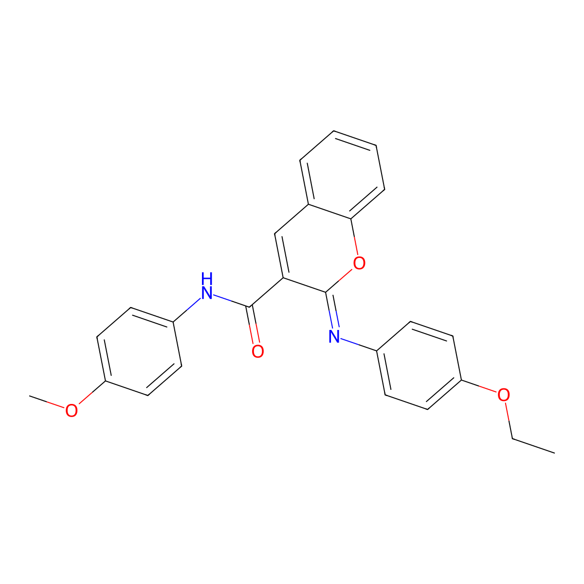 (2Z)-2-[(4-ethoxyphenyl)imino]-N-(4-methoxyphenyl)-2H-chromene-3-carboxamide molecular structure, CAS 1327173-18-1