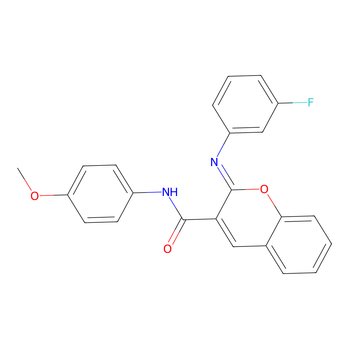 (2Z)-2-[(3-fluorophenyl)imino]-N-(4-methoxyphenyl)-2H-chromene-3-carboxamide molecular structure, CAS 1327173-20-5
