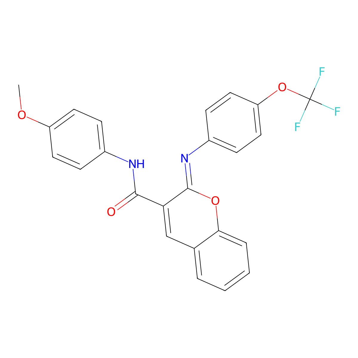 (2Z)-N-(4-methoxyphenyl)-2-{[4-(trifluoromethoxy)phenyl]imino}-2H-chromene-3-carboxamide molecular structure, CAS 1327173-22-7