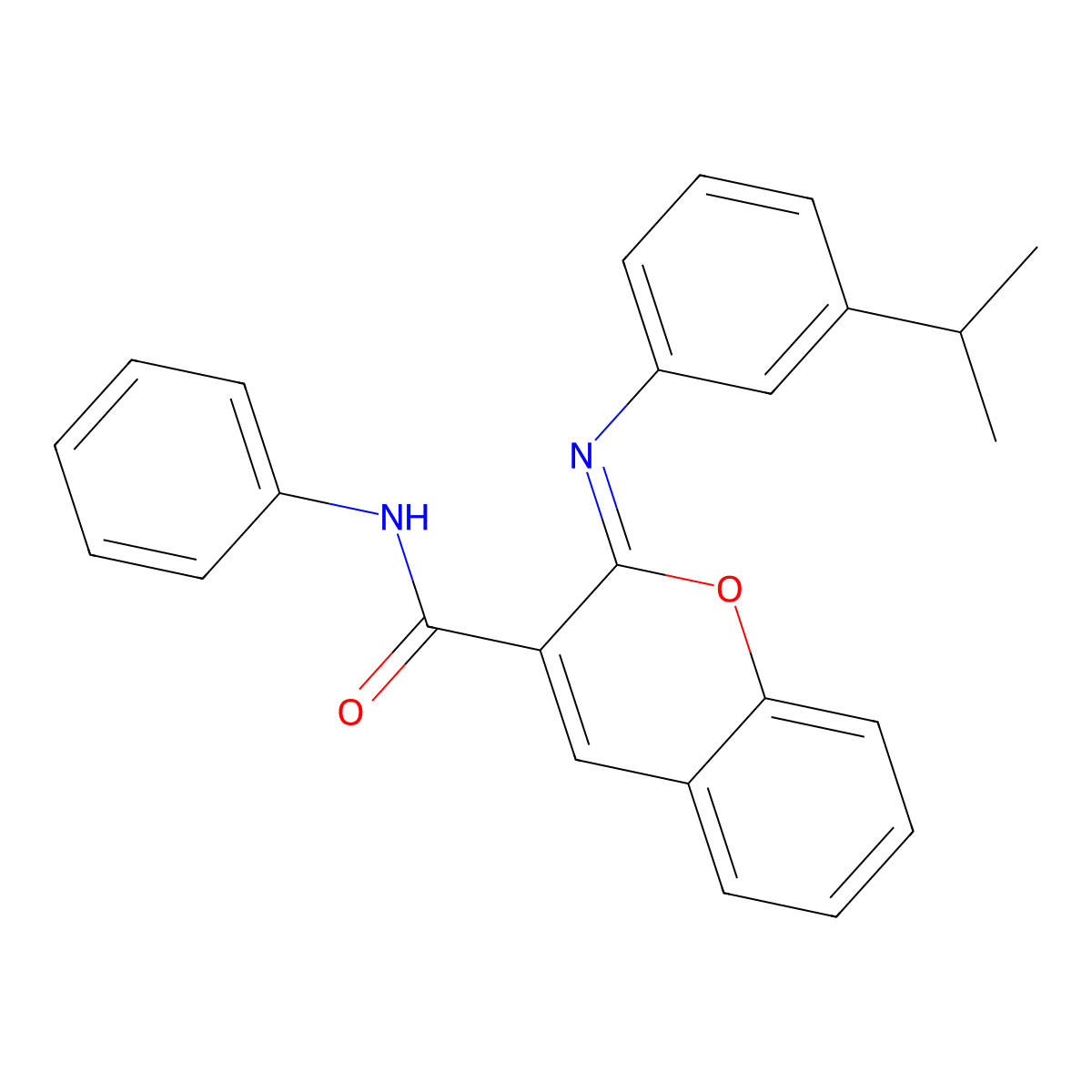 (2Z)-N-phenyl-2-{[3-(propan-2-yl)phenyl]imino}-2H-chromene-3-carboxamide molecular structure, CAS 1327173-24-9