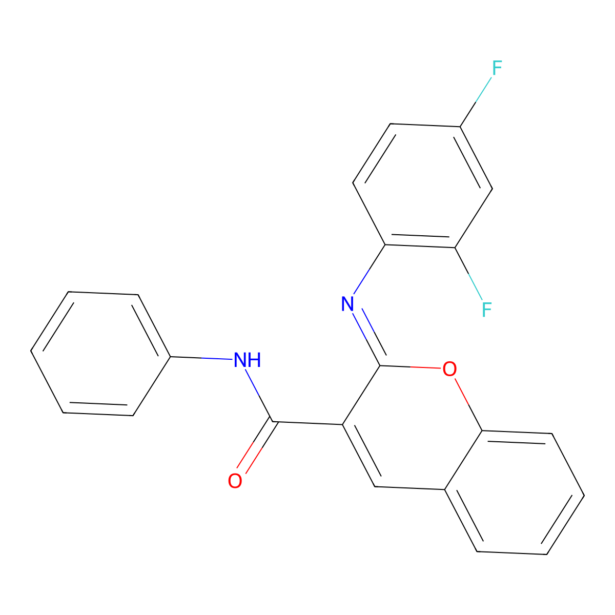 (2Z)-2-[(2,4-difluorophenyl)imino]-N-phenyl-2H-chromene-3-carboxamide molecular structure, CAS 1327173-25-0