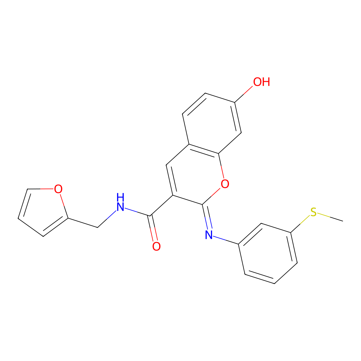 (2Z)-N-(furan-2-ylmethyl)-7-hydroxy-2-{[3-(methylsulfanyl)phenyl]imino}-2H-chromene-3-carboxamide molecular structure, CAS 1327173-46-5
