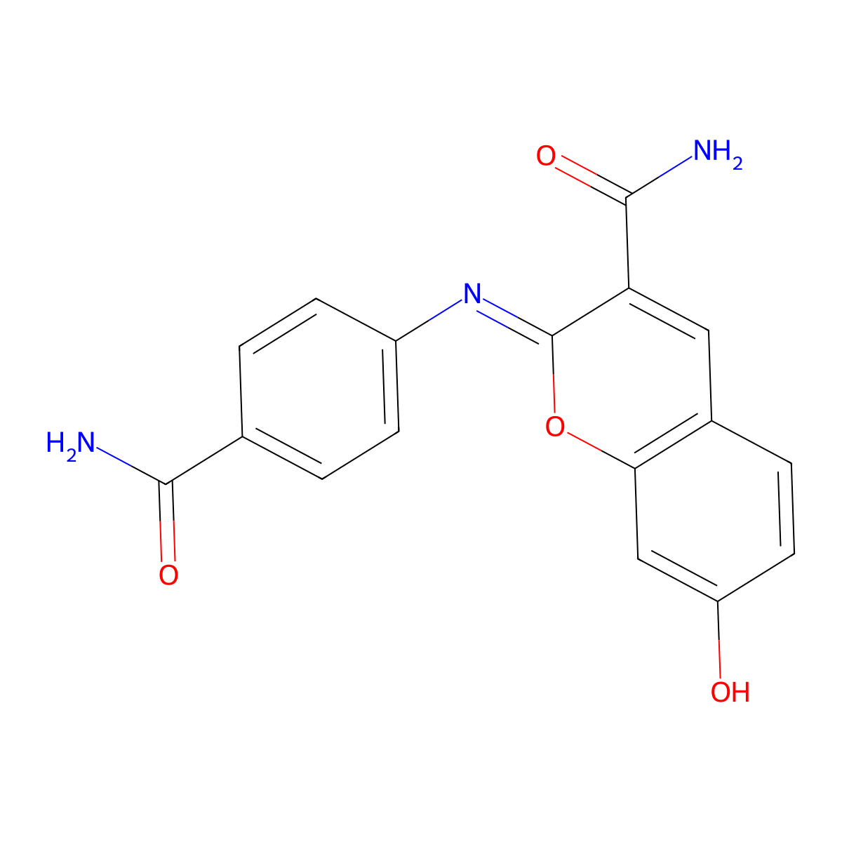 (2Z)-2-[(4-carbamoylphenyl)imino]-7-hydroxy-2H-chromene-3-carboxamide molecular structure, CAS 1327174-04-8