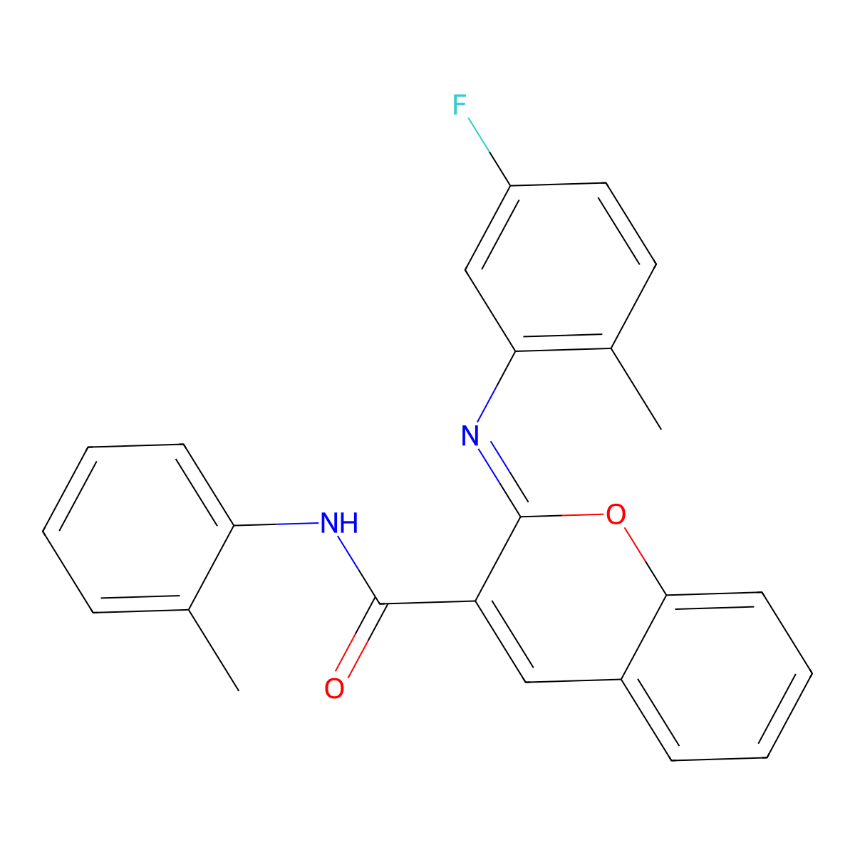 (2Z)-2-[(5-fluoro-2-methylphenyl)imino]-N-(2-methylphenyl)-2H-chromene-3-carboxamide molecular structure, CAS 1327174-46-8